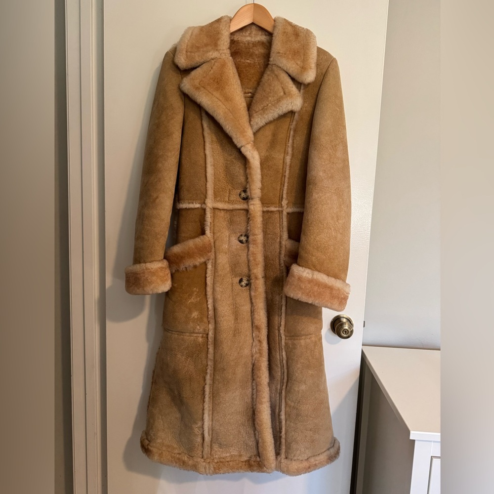 Women's Tan Shearling Long Coat “Texas Tanning”